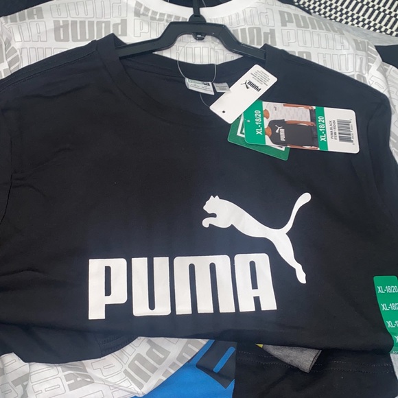 Puma 🆕 Boys Youth Tees 2PK Athletic Tshirt Set Black White Gray Bundle Pack - Picture 4 of 11